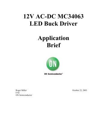 12V AC-DC MC34063 LED Buck Driver Application Brief