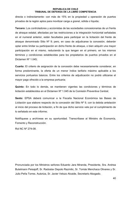 Informe Nº 3 - Tribunal de Defensa de la Libre Competencia