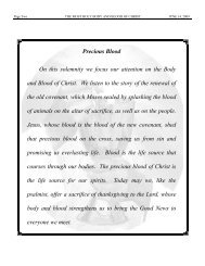 Precious Blood On this solemnity we focus our ... - St. Agnes Parish
