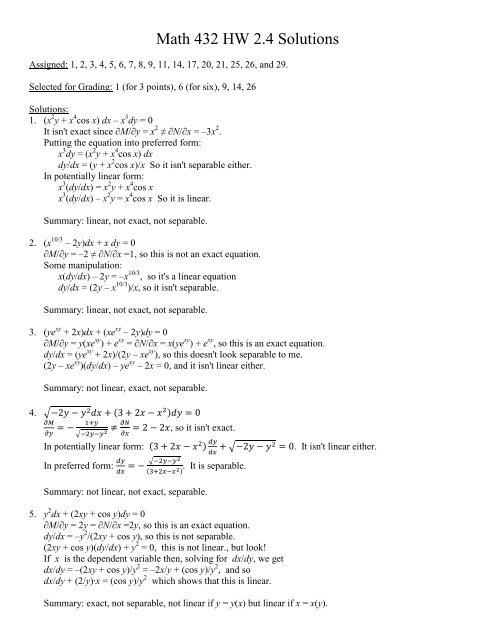Math 432 Hw 2 4 Solutions Frostburg