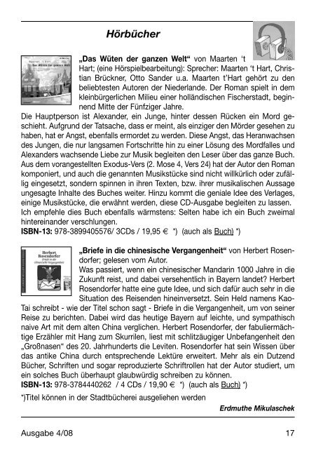 Herbst-Zeitlose Ausgabe 4-2008 (52 Seiten; 3