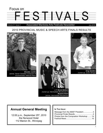 Focus on Festivals - Volume 31, Issue 3 - Associated Manitoba Arts ...