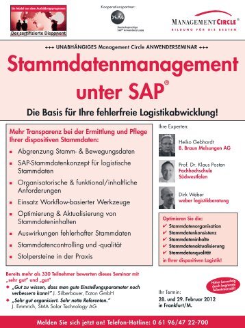 Stammdatenmanagement unter SAP - Management Circle AG