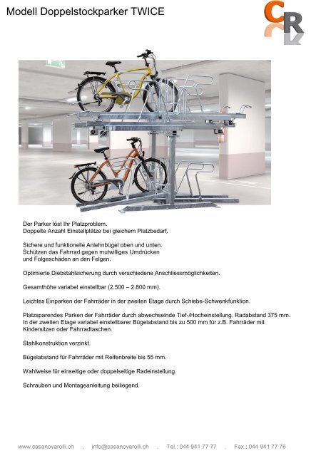Fahrradparker - Casanova & Rolli GmbH Casanova & Rolli GmbH