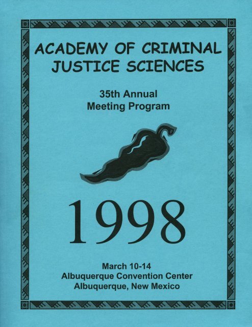 1998 Annual Meeting Program - Academy of Criminal Justice ...