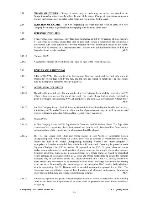 FAI Sporting Code - General Section - 2004 Edition - Pallo.net