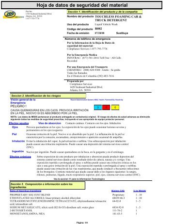 Hoja de datos de seguridad del material - Zep Professional