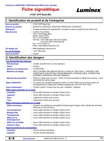 Fiche signalÃ©tique - Luminex