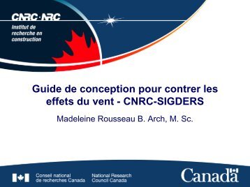 Guide de conception pour contrer les effets du vent