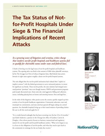 The Tax Status of Not-for-Profit Hospitals Under Siege & The ...