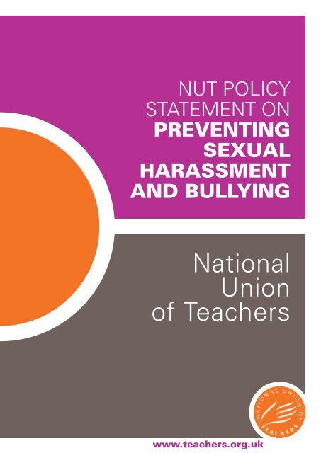 NUT policy statement on preventing sexual harassment and bullying