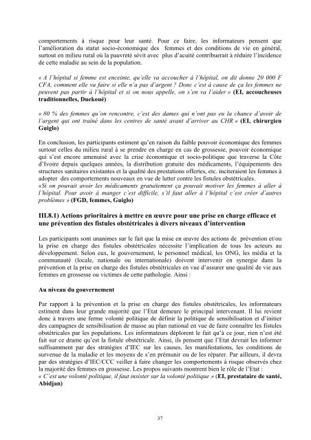 Evaluation du Projet Ã‚Â«Appui ÃƒÂ  la prÃƒÂ©vention et ÃƒÂ  la prise en charge ...