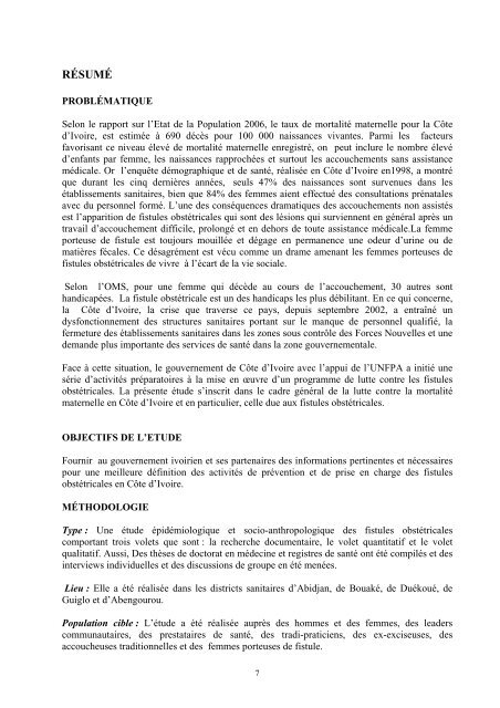 Evaluation du Projet Ã‚Â«Appui ÃƒÂ  la prÃƒÂ©vention et ÃƒÂ  la prise en charge ...