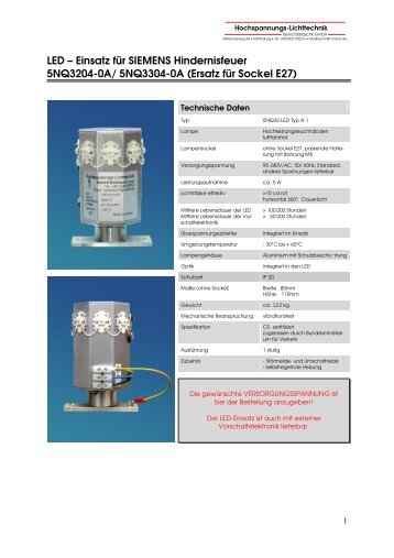 5NQ3304-0A (Ersatz für Sockel E27) - Hochspannung-Lichttechnik ...