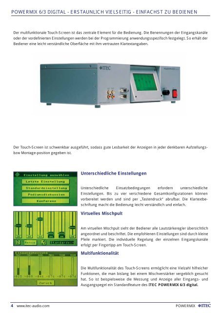 POWERMIX 6/3 DIGITAL AUDIO-PROCESSING - Itec