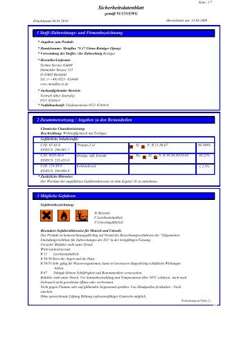 Metaflux 75-17 EG-Sicherheitsdatenblatt