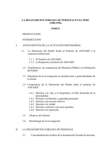 LA DESAPARICION FORZADA DE PERSONAS EN EL PERU (1980 ...