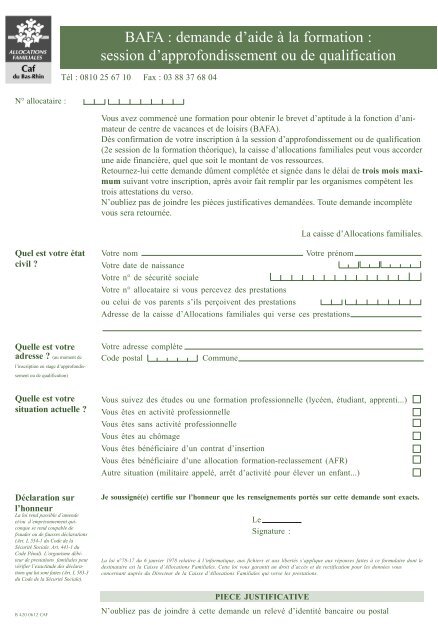formulaire de demande - Caf.fr