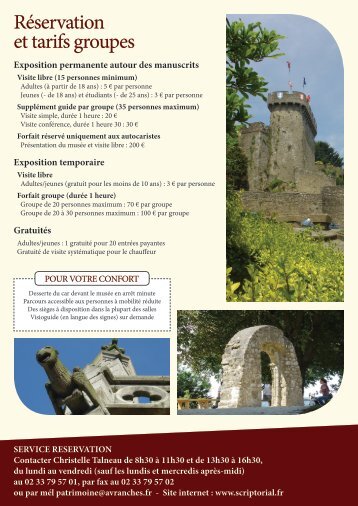 Télécharger la brochure groupe - Scriptorial d'Avranches