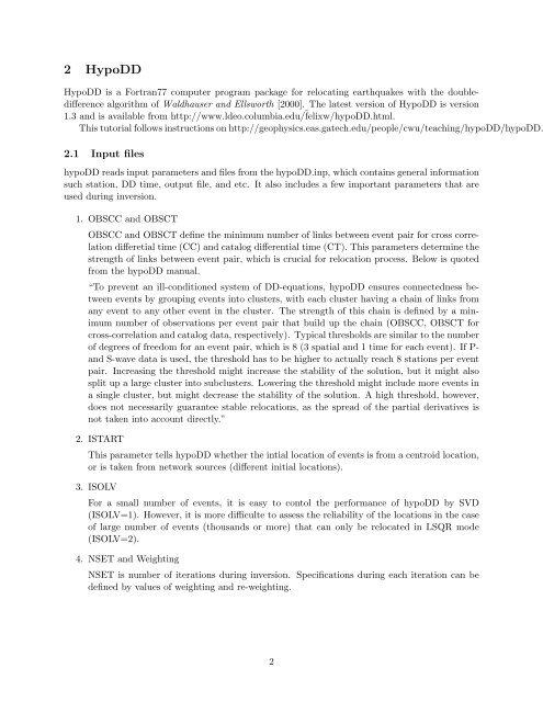 Double Difference Earthquake Location(hypoDD) - Geophysics at ...