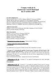 Compte rendu de la réunion du Conseil Municipal du 23 octobre 2009