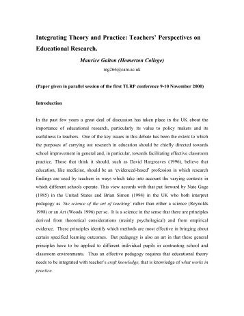 Teachers - Teaching and Learning Research Programme