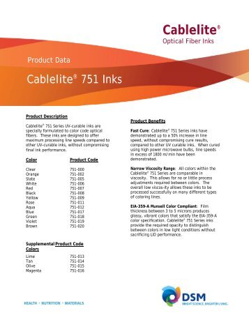 Data Sheet - ÃngstromBond DSM 751 - Fiber Optic Center, Inc.