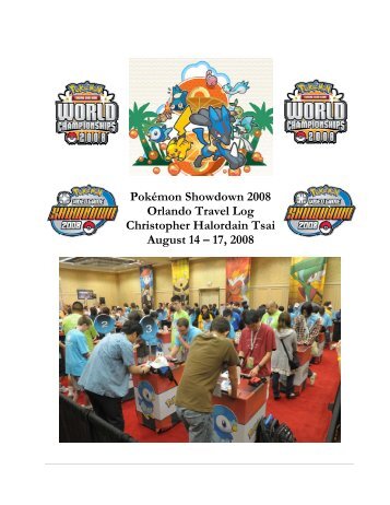 Pokémon Showdown 2008 Orlando Travel Log Christopher - MIT