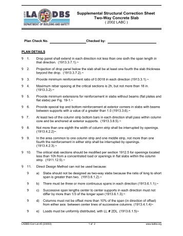 Two-Way Concrete Slab - ladbs