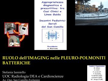 1) Stefania IANNIELLO - Ruolo dell'imaging nelle pleuropolmoniti ...