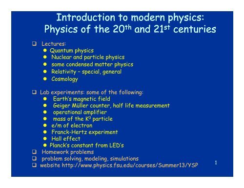 Introduction to modern physics - FSU Physics Department
