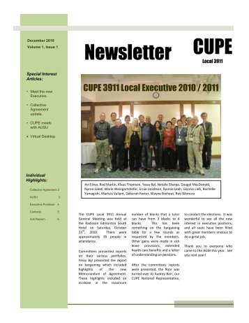CUPE Newsletter - CUPE 3911 > Athabasca University