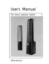 MartinLogan Aerius Manual