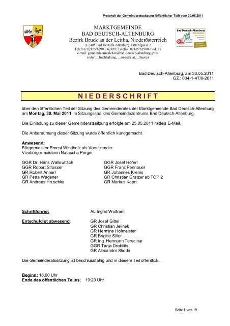 Gemeinderatsprotokoll 30.05.2011 (204 KB) - .PDF