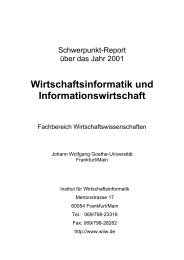 Wirtschaftsinformatik und Informationswirtschaft - Goethe-UniversitÃ¤t