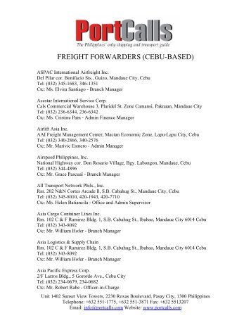 Freight Forwarders Cebu Based - Asian Shipping-Freight-Cargo ...