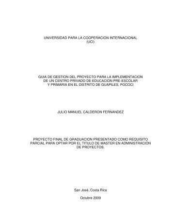 universidad para la cooperacion internacional (uci) guia de gestion ...