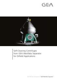 Self-Cleaning Centrifuges from GEA Westfalia Separator for Oilfield ...