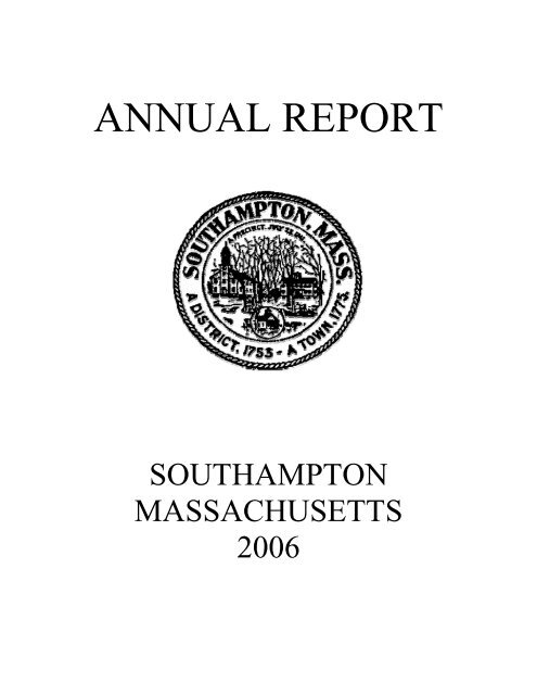 ANNUAL REPORT - Southampton, Massachusetts