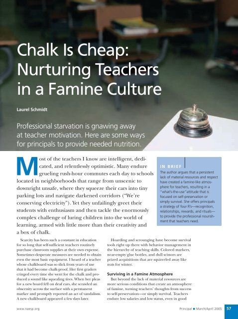 Chalk Is Cheap: Nurturing Teachers in a Famine Culture - National ...