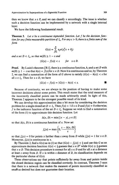 Approximation by superpositions of a sigmoidal function