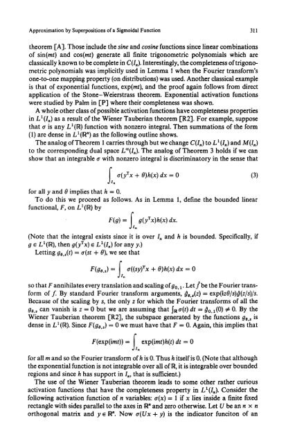 Approximation by superpositions of a sigmoidal function