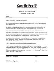 Personal Trainer Specialist Participant Waiver Form NAME ...