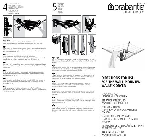 directions for use for the wall mounted wallfix dryer - Brabantia