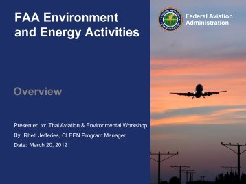 FAA Environment and Energy Activities - PrThaiairways.com