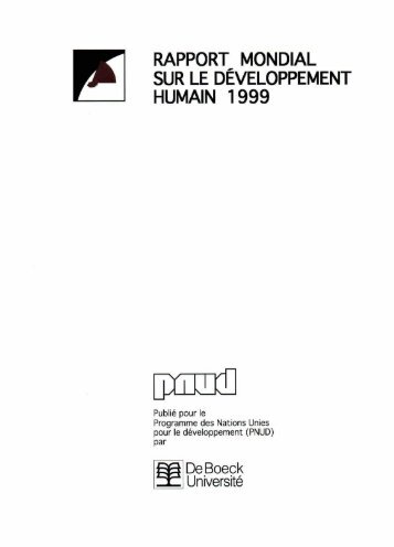 rapport mondial sur le dÃ©veloppement humain 1999 - Arab Human ...