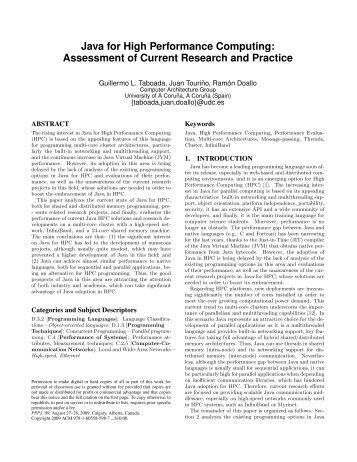 Java for High Performance Computing: Assessment ... - ResearchGate