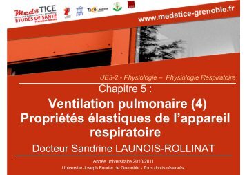 Ventilation pulmonaire - UniversitÃ© Virtuelle Paris 5