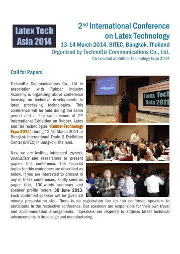 Latex Tech Asia 2014 - Rubber Industry Academy