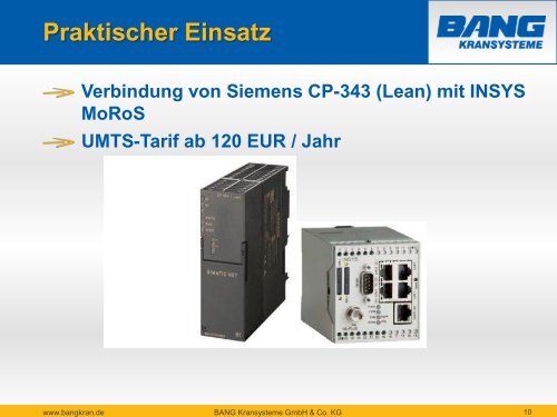 Fernwartung von Krananlagen - BANG Kransysteme